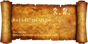 Kolláth Ulla névjegykártya